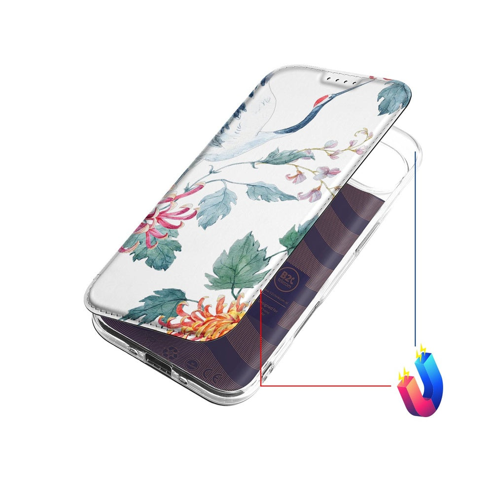 Apple iPhone Air Bookcase Bird Flowers achterkant ontwerp bloemen vogels