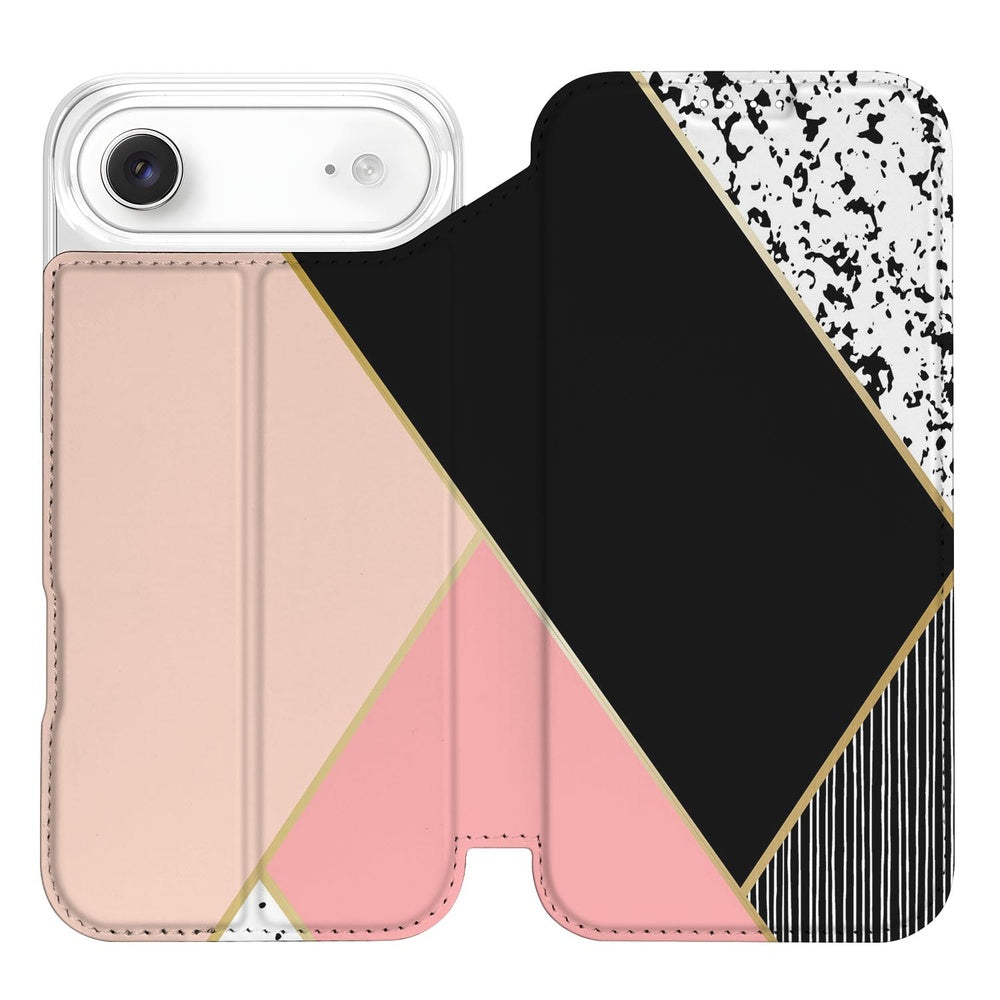 Apple iPhone Air Telefoonhoesje Black Pink Shapes hoesje zwart roze grafisch