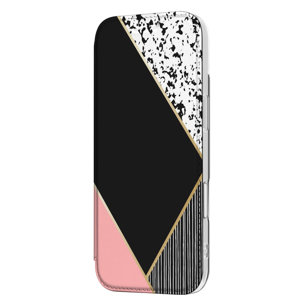 Apple iPhone Air Telefoonhoesje Black Pink Shapes Design Black Pink Shapes Zijkant