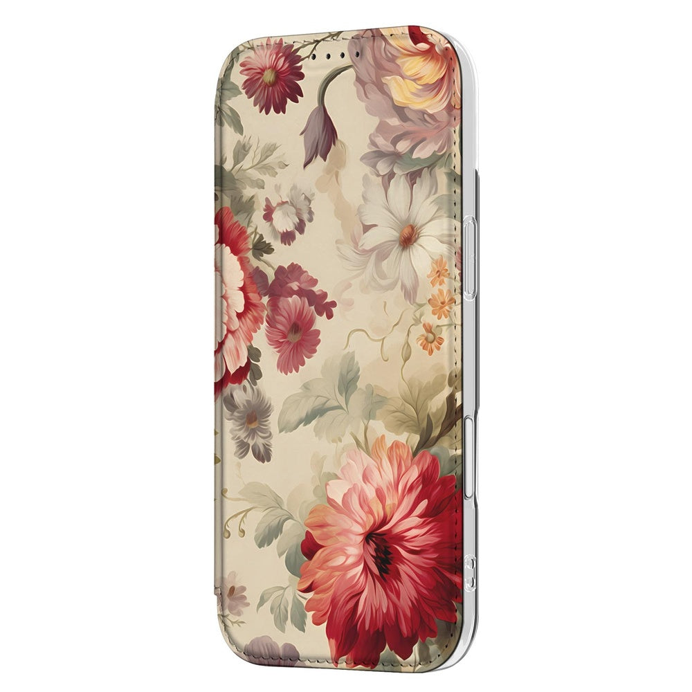 Apple iPhone Air Book Wallet Case Bloemen bloemenprint zijaanzicht