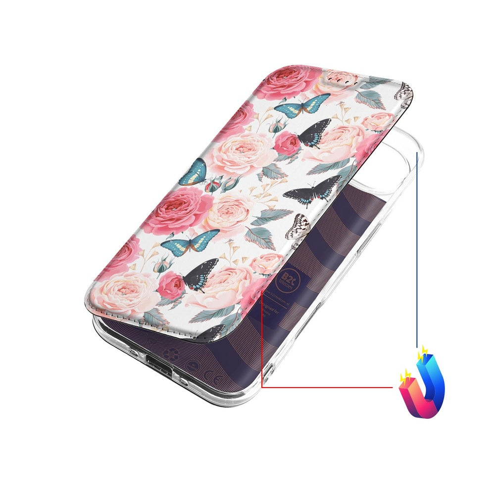 Apple iPhone Air Telefoonhoesje Butterfly Roses hoesje design vlinders rozen aanzicht