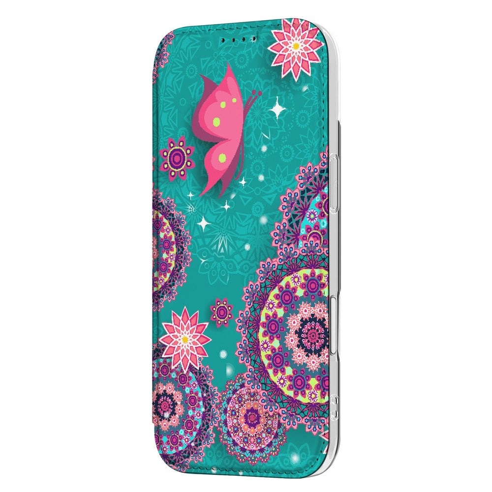 Apple iPhone Air Book Wallet Case Cirkels en Vlinders ontwerp voorkant met cirkels en vlinders