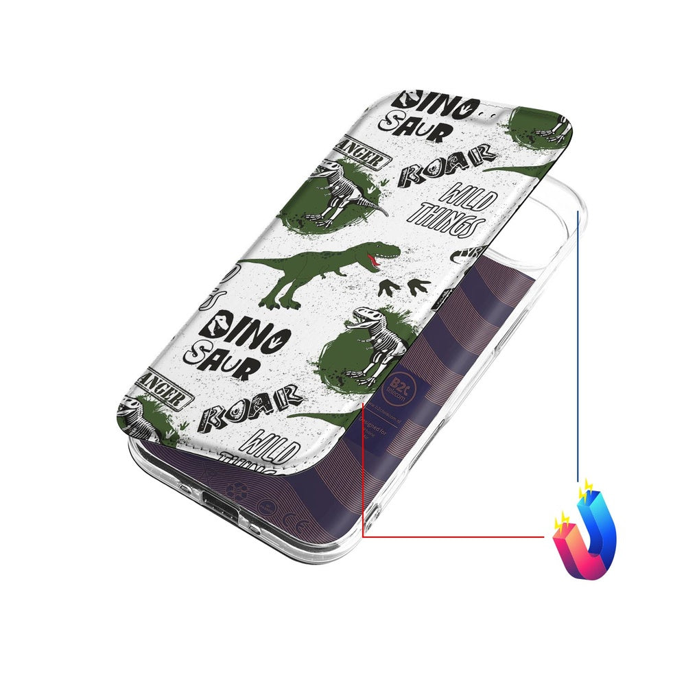 Apple iPhone Air Standcase Hoesje Dinosaurus dinosaurus print design hoesje zijkant