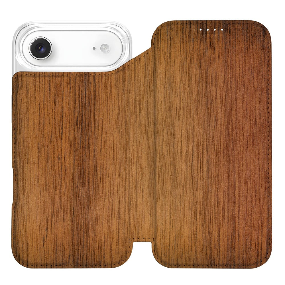 iPhone Air Smart Cover Hoesje Donker Hout design donker hout aanzicht