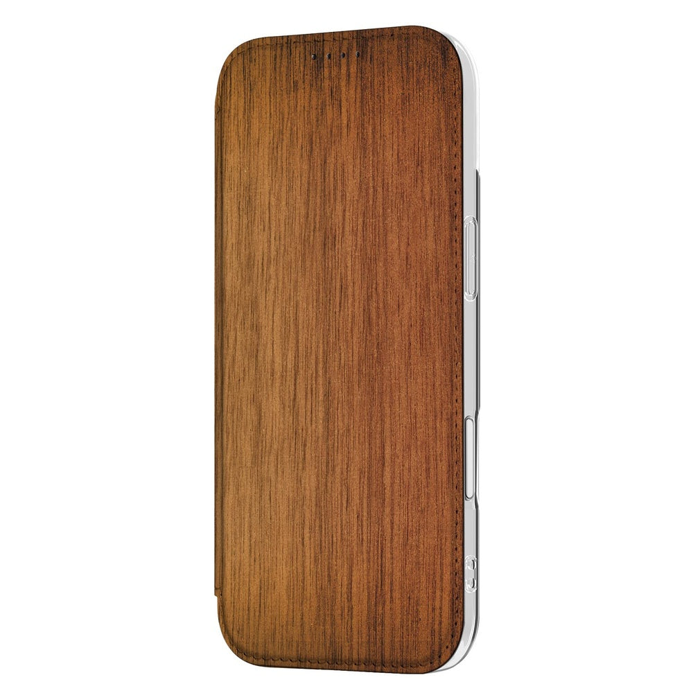Apple iPhone Air Smart Cover Hoesje Donker Hout donker hout design voorkant
