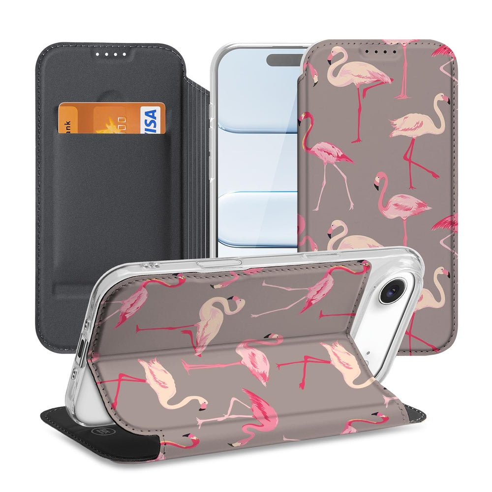Apple iPhone Air Flip Style Cover Flamingo hoesje flamingo design voorkant