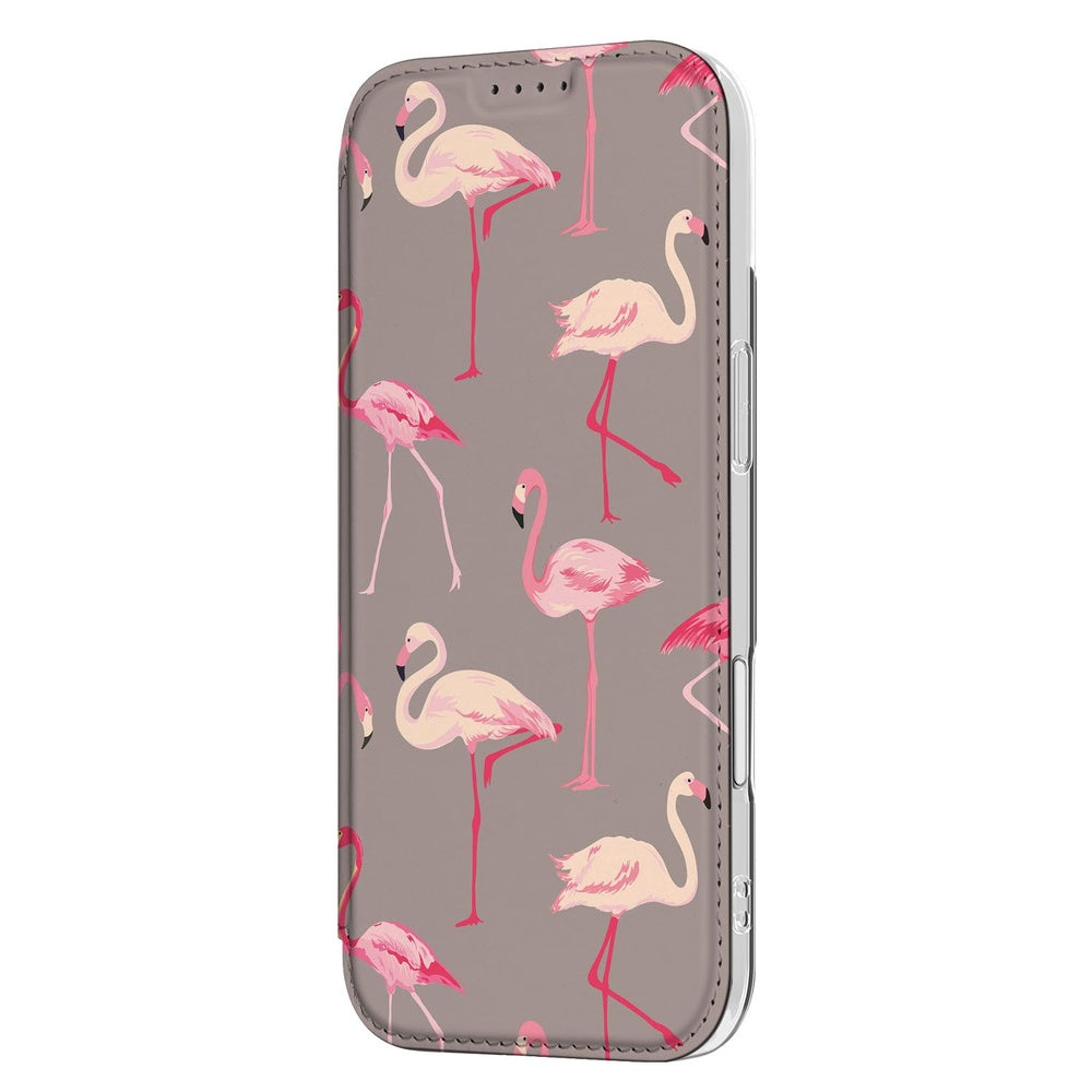 Apple iPhone Air Flip Style Cover Flamingo design flamingo aanzicht
