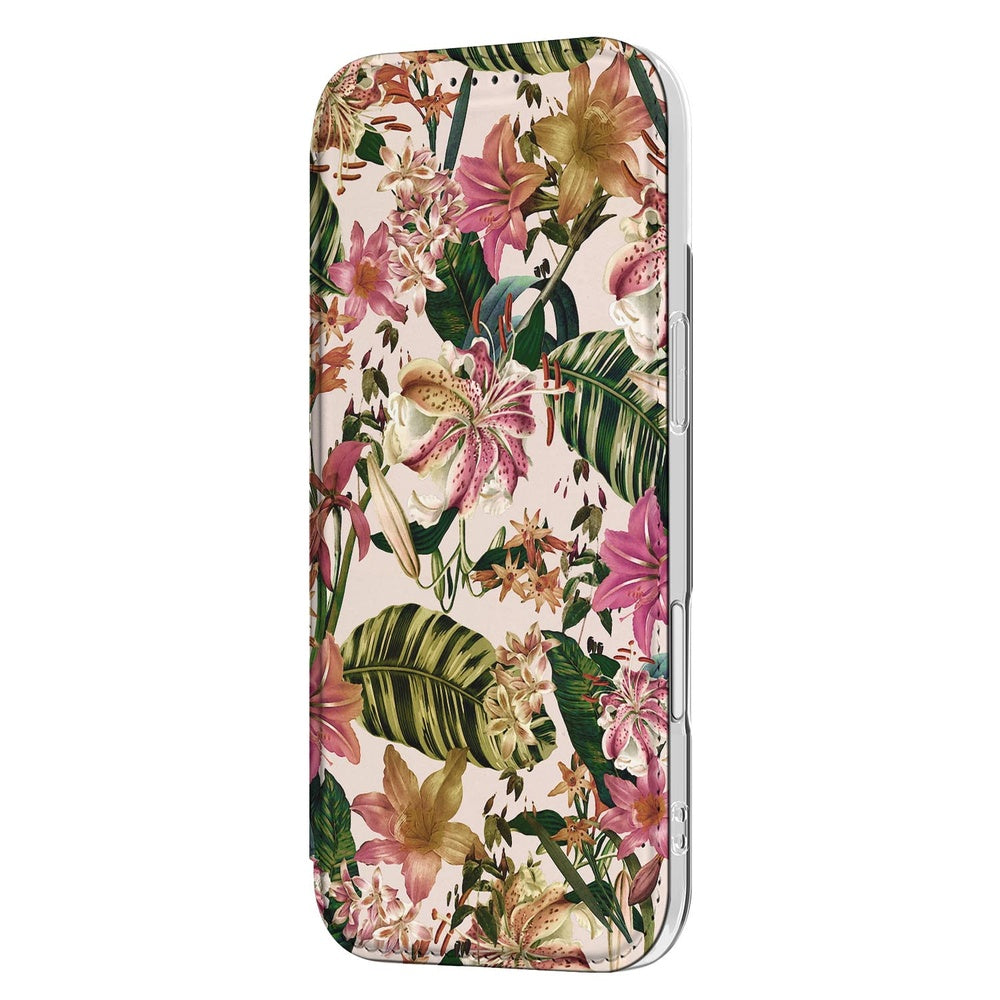 Apple iPhone Air Standcase Hoesje Flowers bloemenprint zijaanzicht