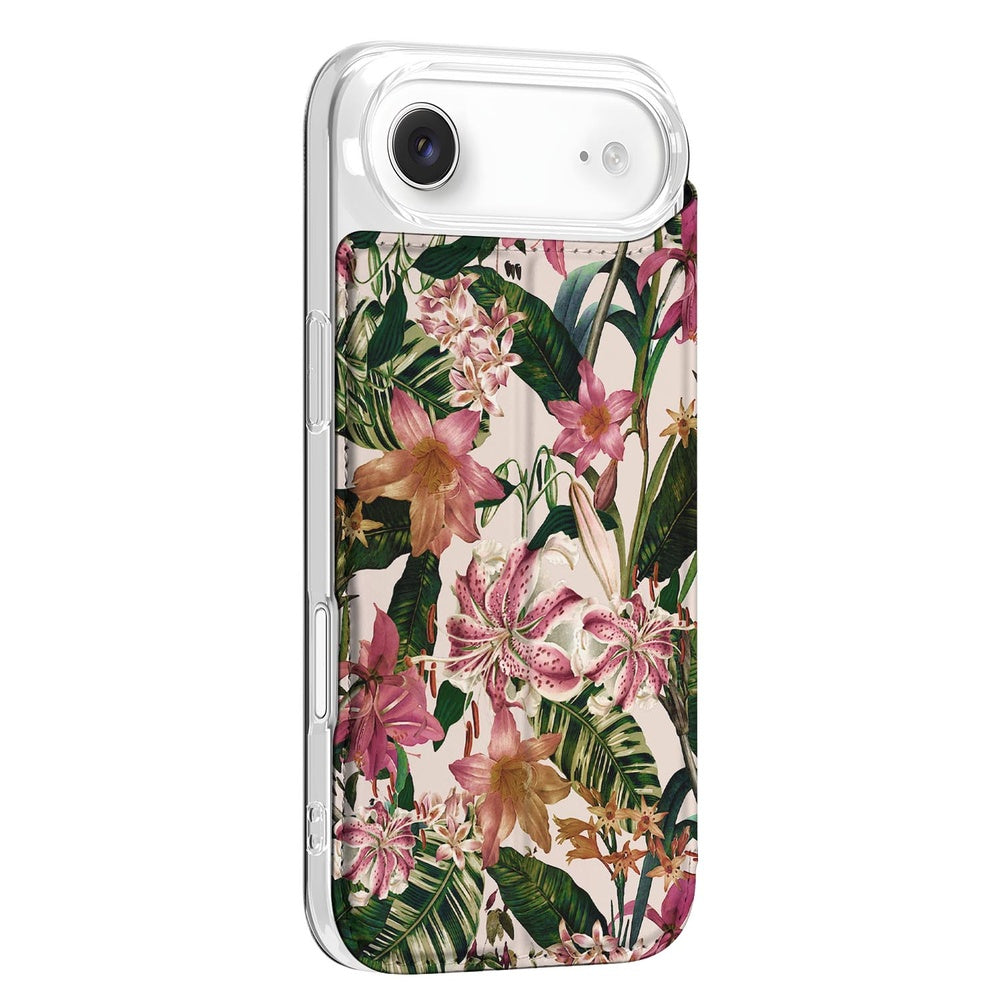 Apple iPhone Air Standcase Hoesje Flowers bloemenprint zijaanzicht