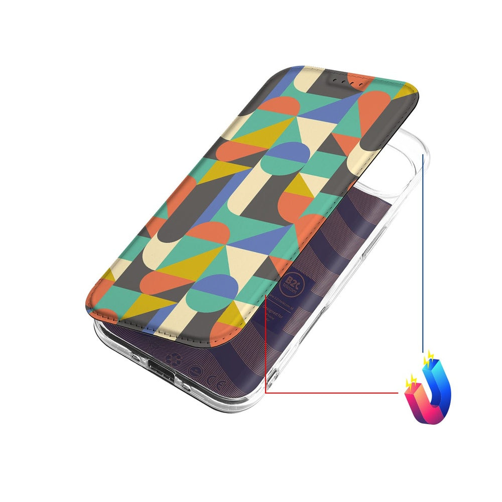 Apple iPhone Air Book Case Funky Retro hoesje retro design bovenaanzicht