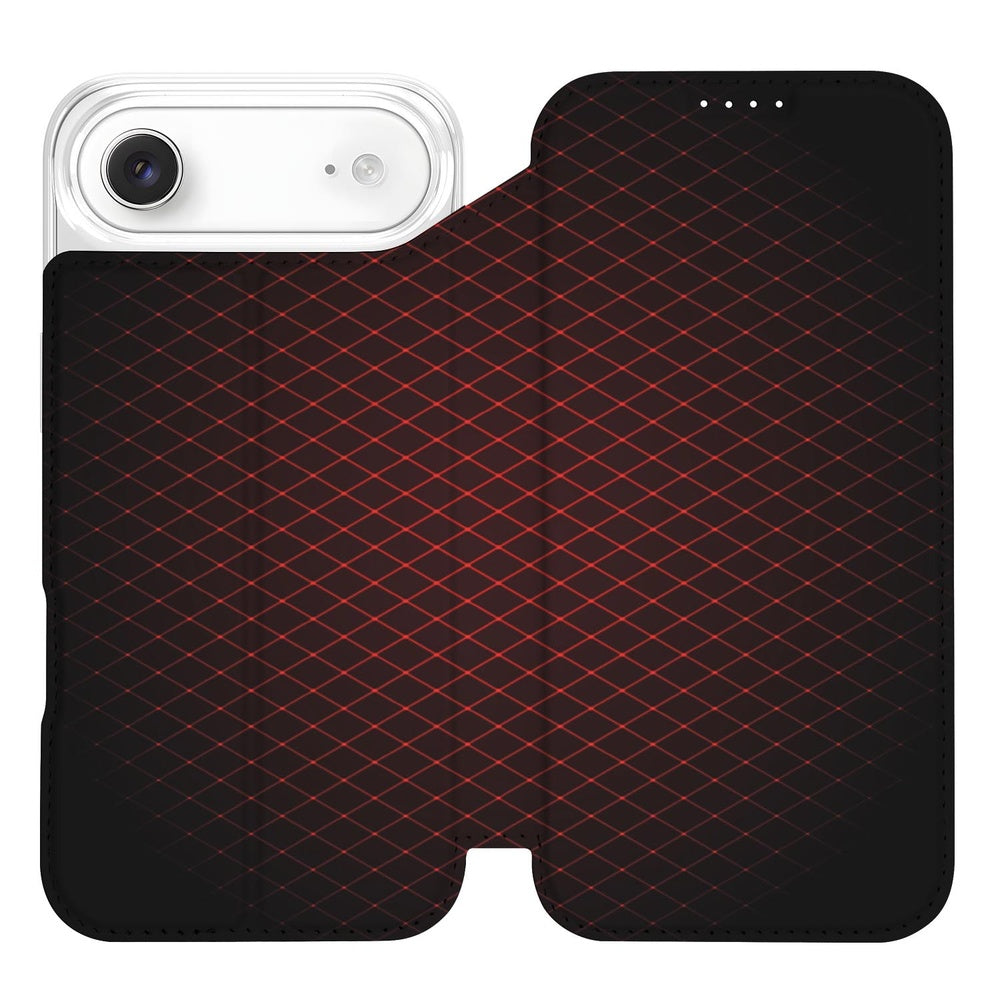 Book Cover iPhone Air Geruit Rood hoesje geruit patroon zwart rood