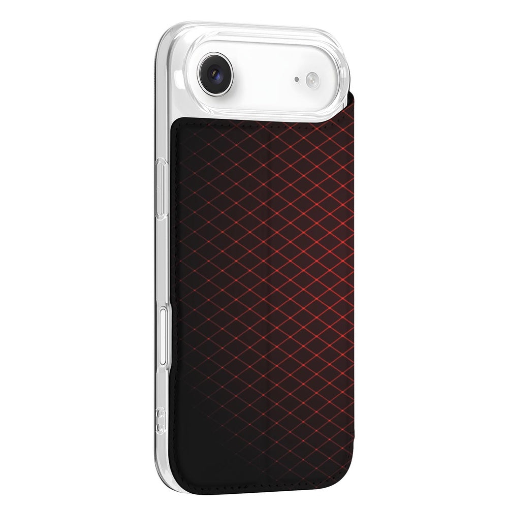 Book Cover iPhone Air Geruit Rood hoesje geruit design achterzijde