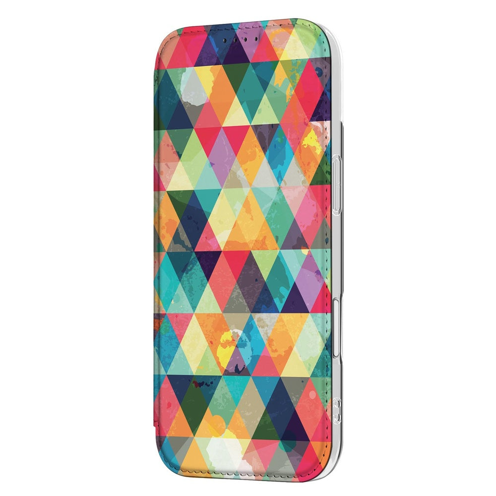 Book Case Apple iPhone Air Geruit met helder driehoekig patroon op grijze achtergrond