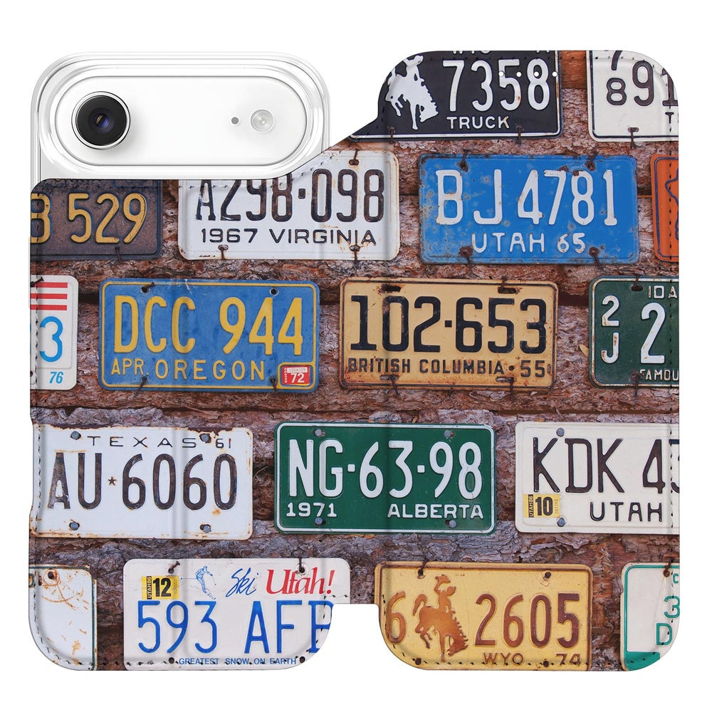 Apple iPhone Air Book Wallet Case Kentekenplaten designkentekenplaten aanzicht