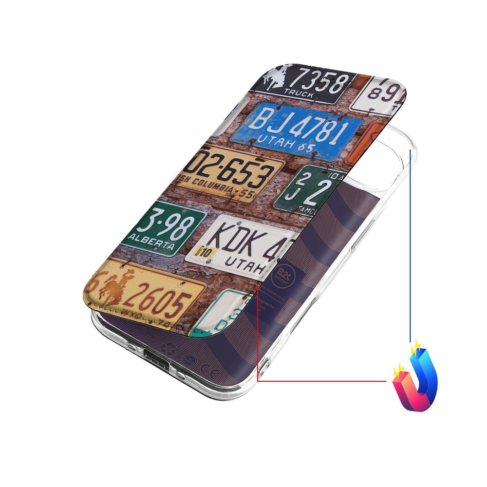 Apple iPhone Air Book Wallet Case Kentekenplaten design kentekenplaten aanzicht