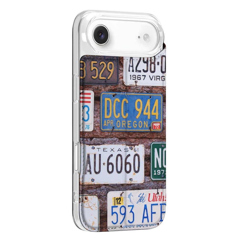 Apple iPhone Air Book Wallet Case Kentekenplaten design kentekenplaten aanzicht