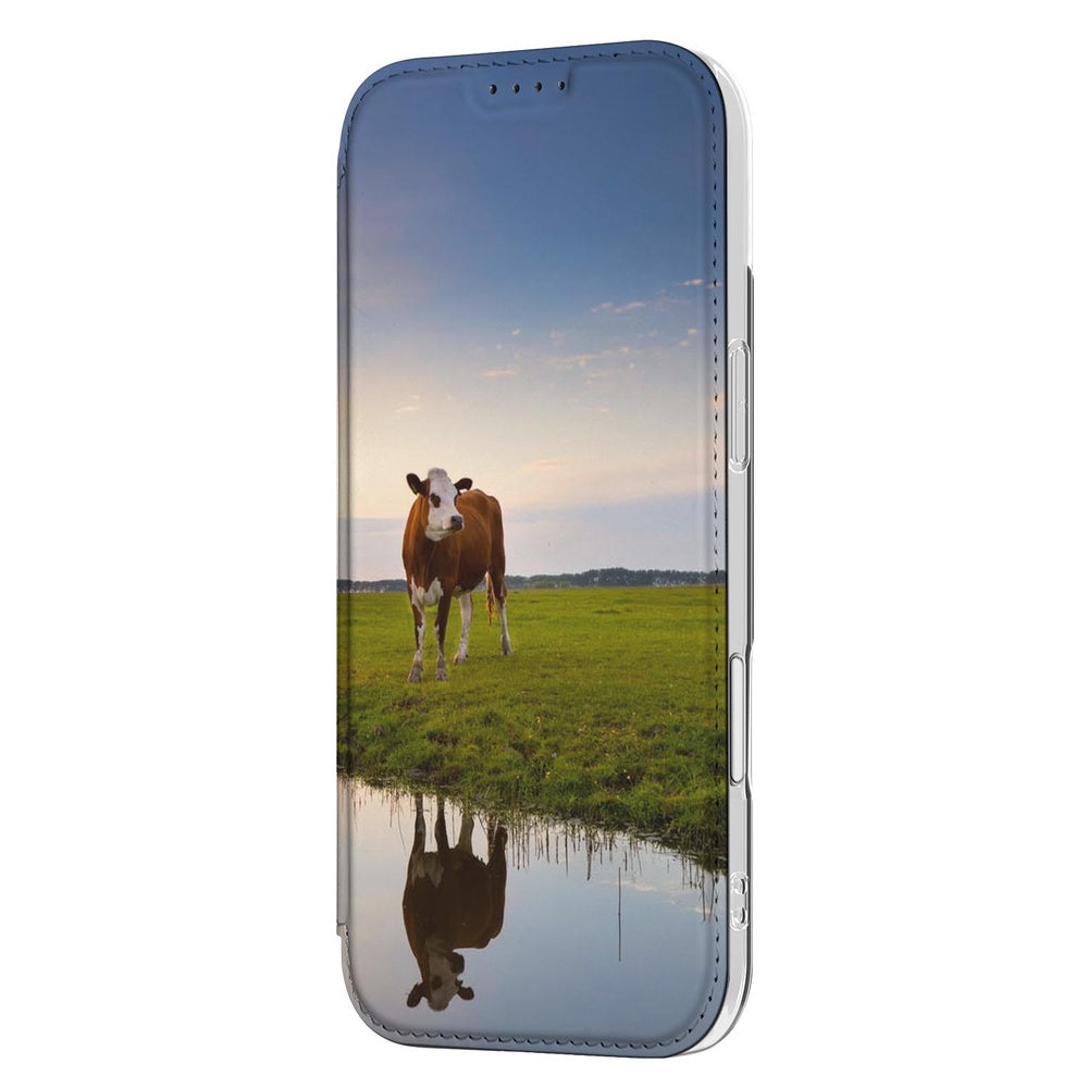 Apple iPhone Air Book Case Koe design koeienlandschap aanzicht