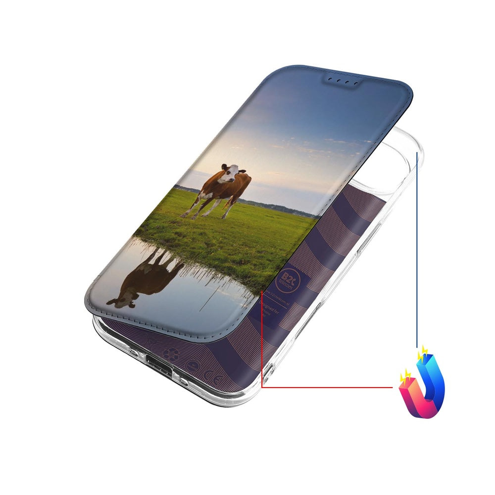 Apple iPhone Air Koe Book Case koeienlandschap design vooraanzicht