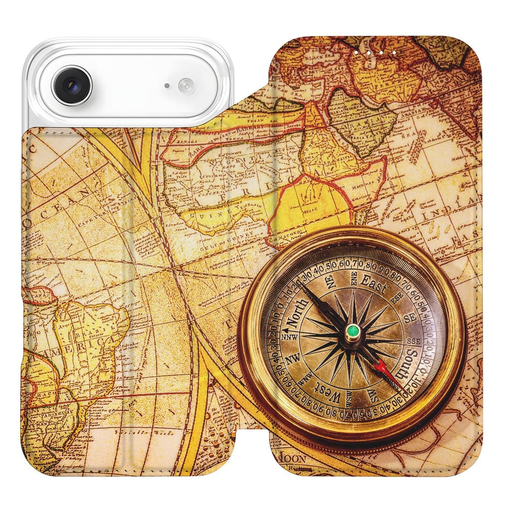 Apple iPhone Air Book Cover Kompas kompas ontwerp wereldkaart voorkant