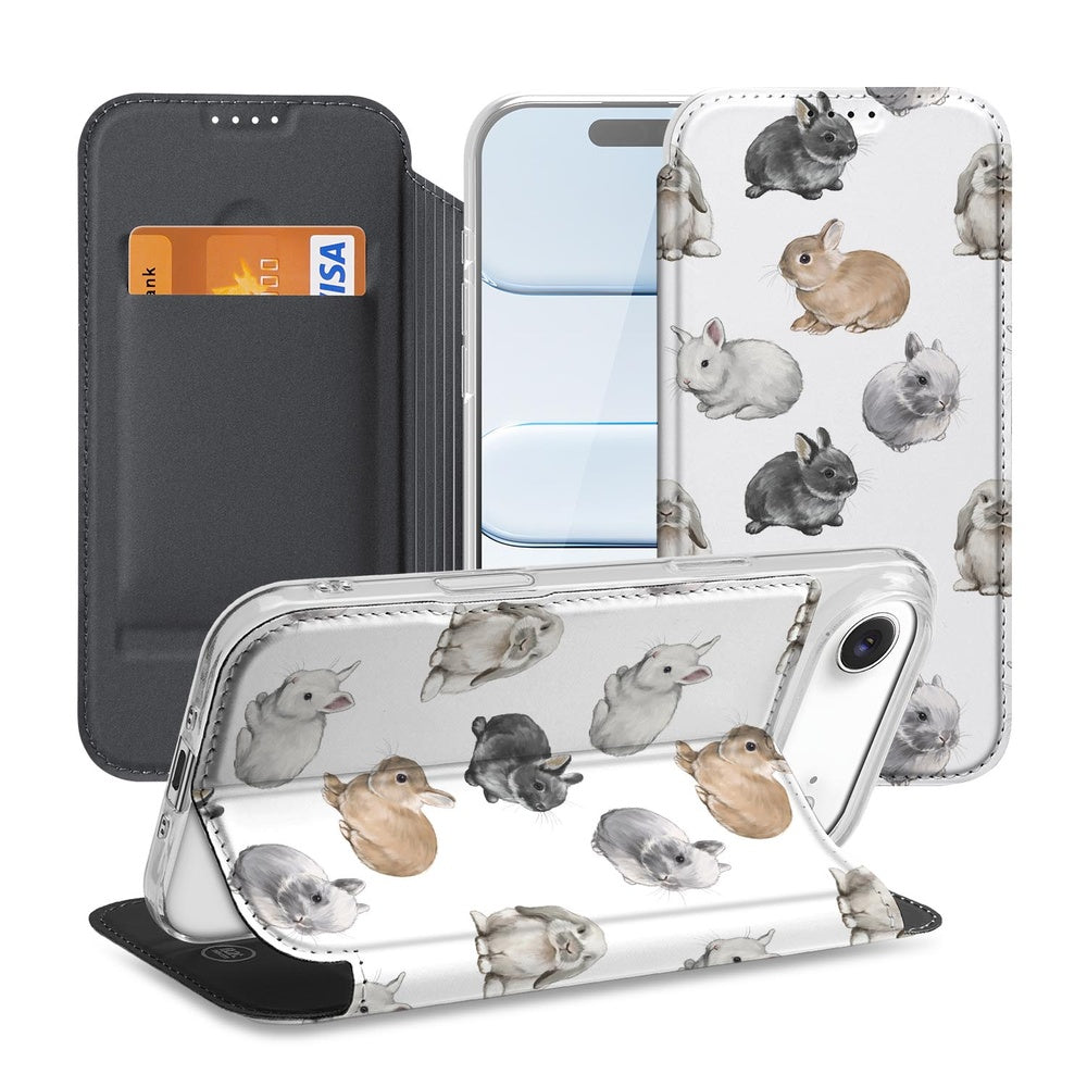 Bookcase Apple iPhone Air Konijntjes hoesje konijntjes design voorkant achterkant