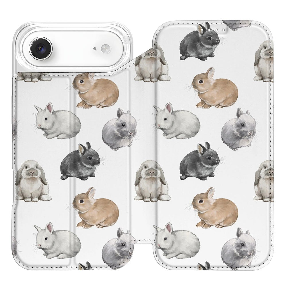 Bookcase Apple iPhone Air Konijntjes standcase konijntjes ontwerp voorkant