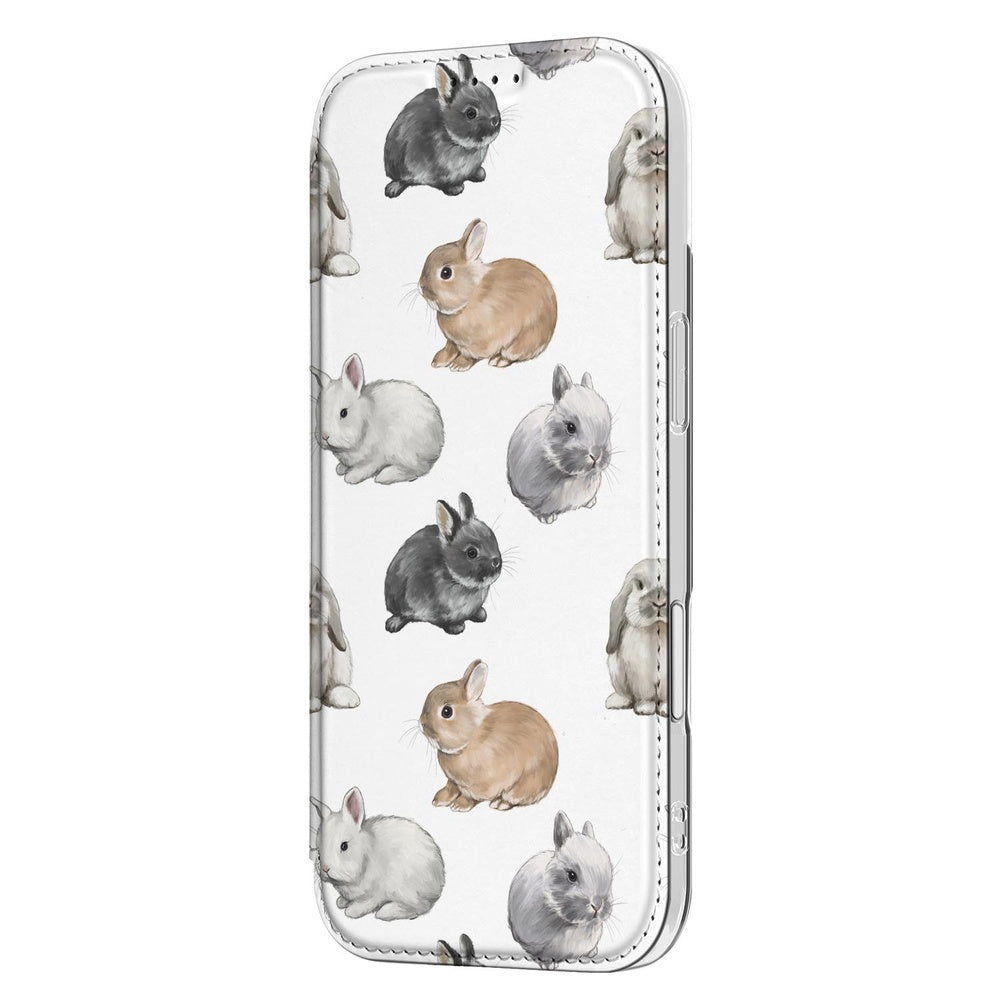 Bookcase Apple iPhone Air Konijntjes standcase konijntjes zijkant