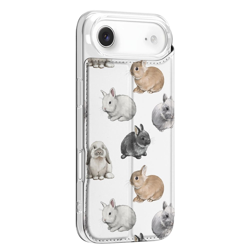Bookcase Apple iPhone Air Konijntjes standcase konijntjes design zijkant