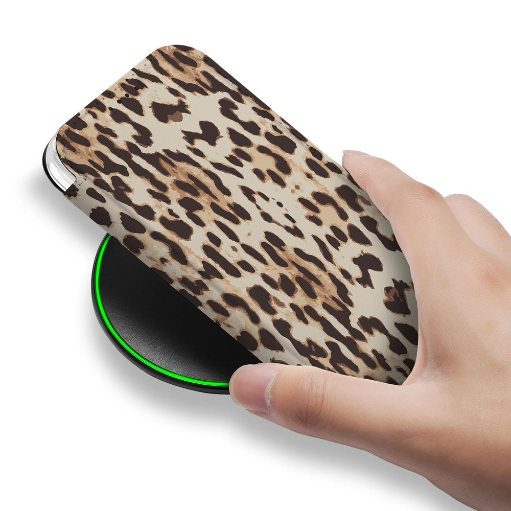 Apple iPhone Air Telefoonhoesje Leopard design bovenaanzicht
