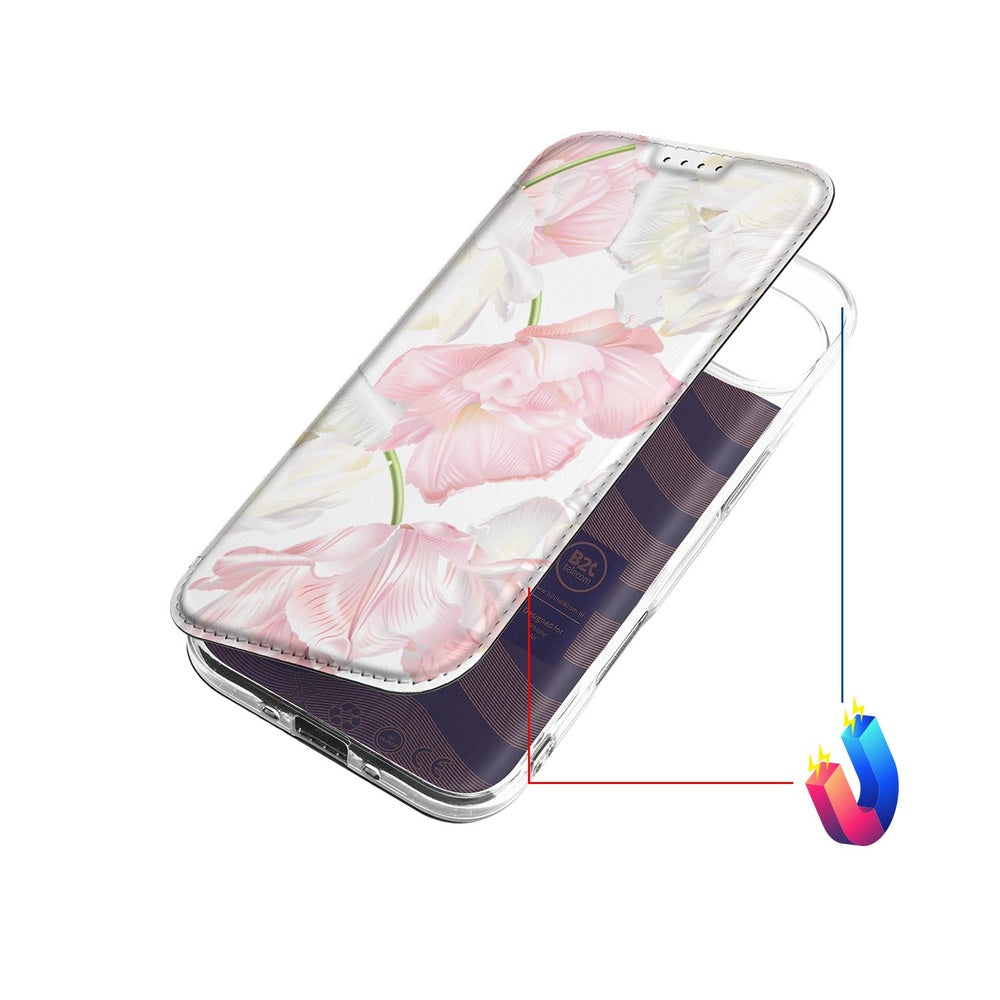 Book Wallet Case iPhone Air Lovely Flowers design bloemig zijaanzicht