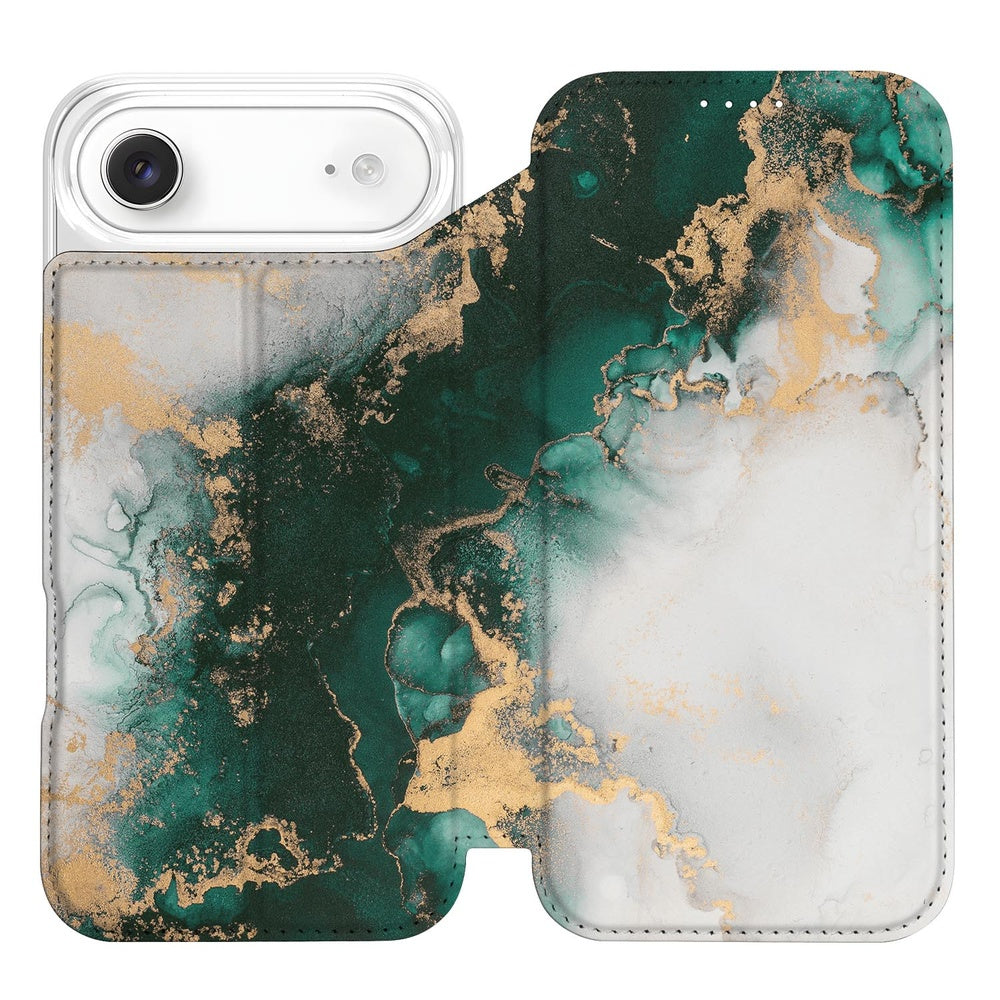 Book Cover Apple iPhone Air Marmer Groen marmerprint design voorkant