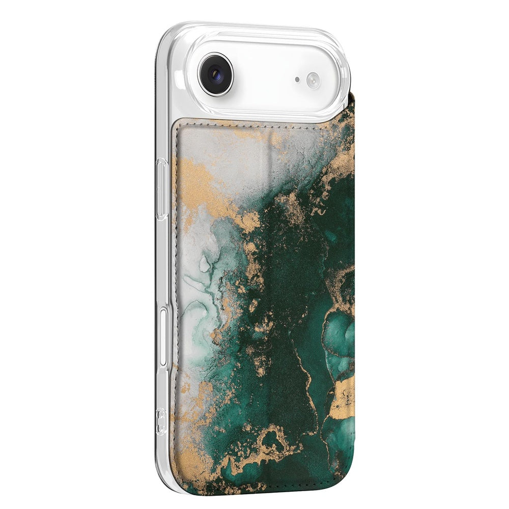 Apple iPhone Air Book Cover Marmer Groen zijkant ontwerp