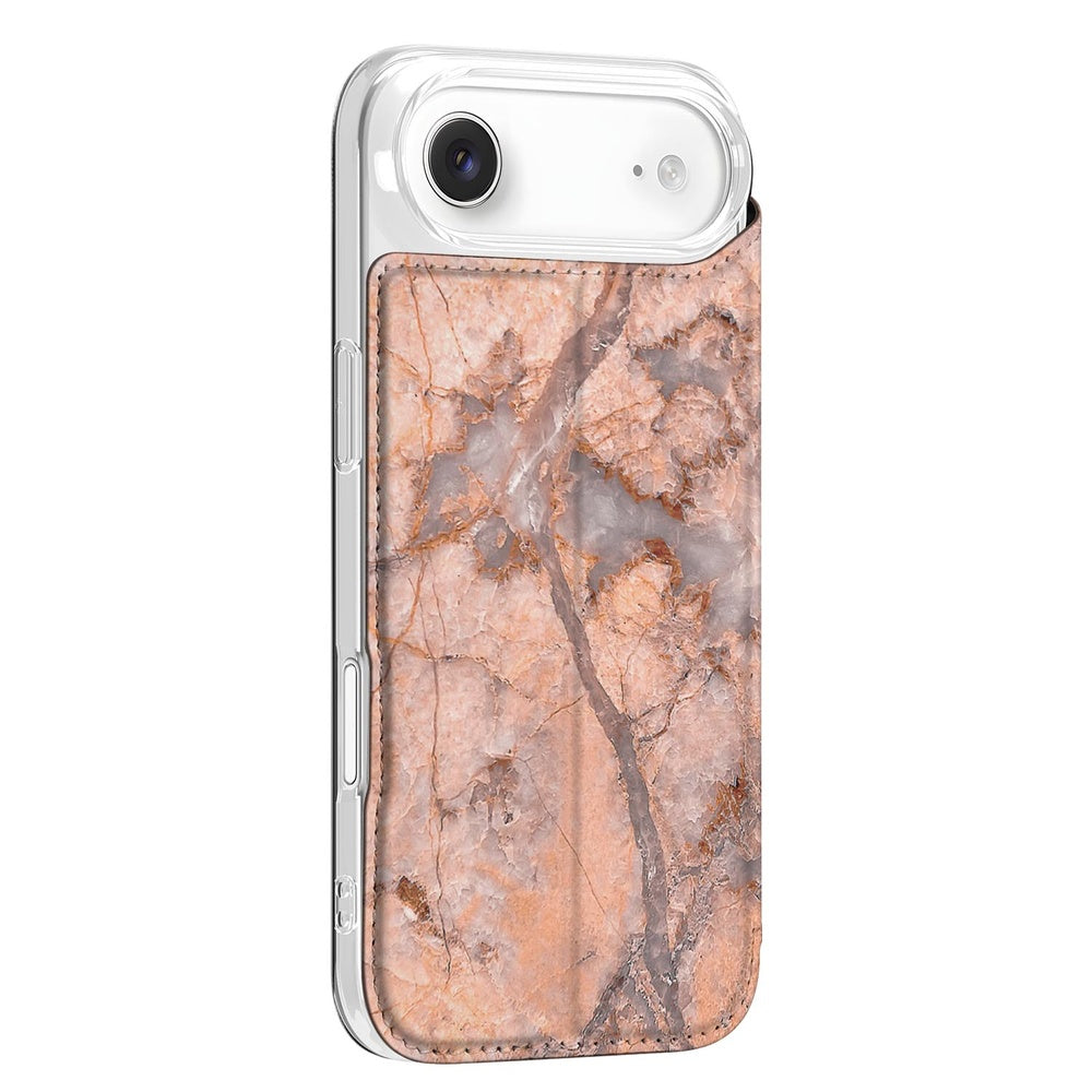 Apple iPhone Air Book Cover Marmer Oranje standcase zijkant