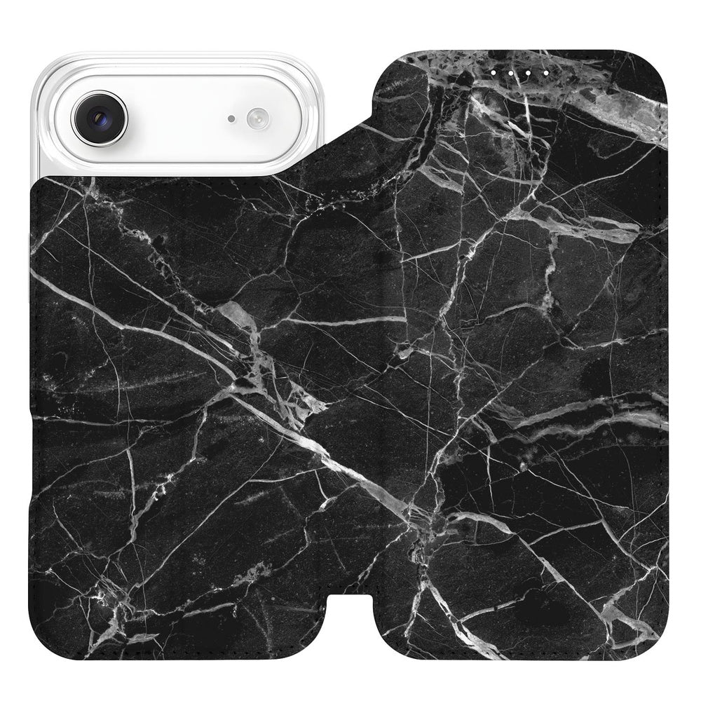 Apple iPhone Air Bookcase Wallet Case Marmer Zwart zwart marmer voorkant