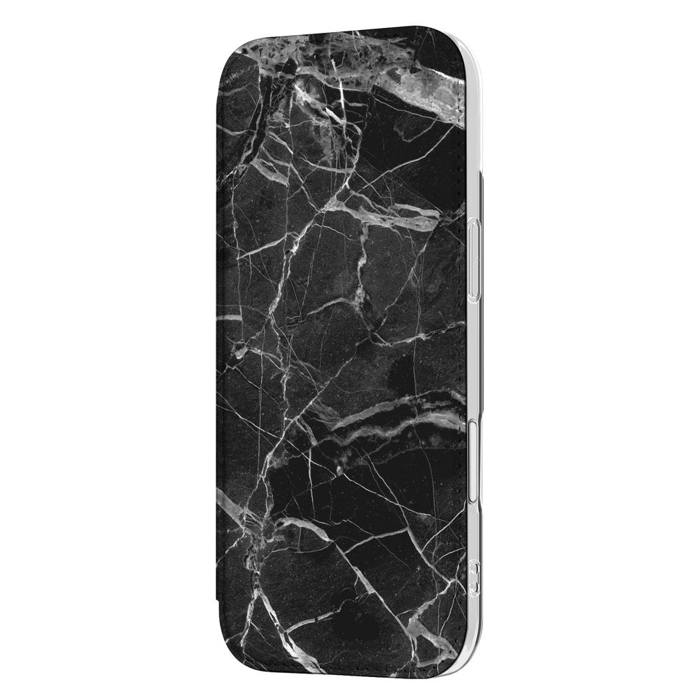 Apple iPhone Air Bookcase Wallet Case Marmer Zwart zwart marmer aanzicht