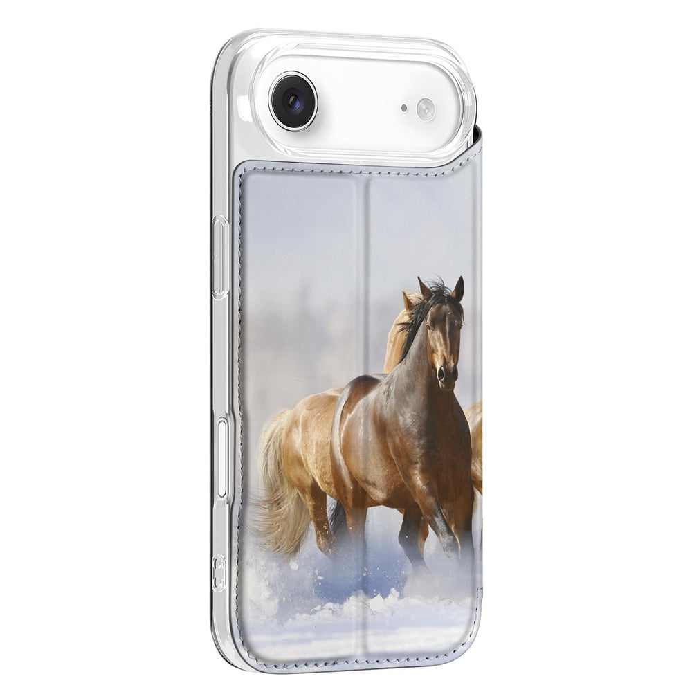 Book Wallet Case iPhone Air Paarden ontwerp paarden aanzicht