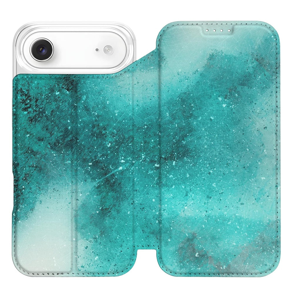 Apple iPhone Air Book Wallet Case Painting Blue voorkant