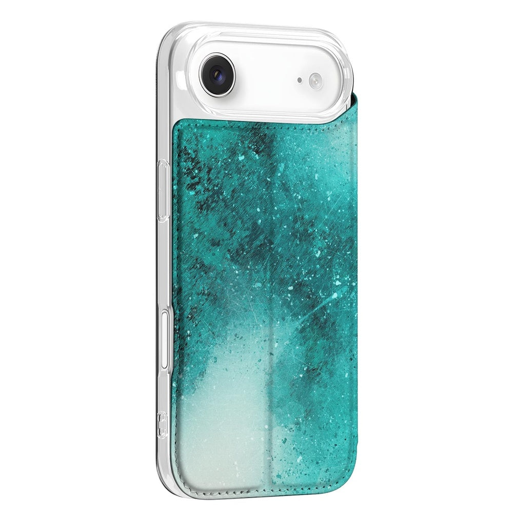 Apple iPhone Air Book Wallet Case Painting Blue zijaanzicht