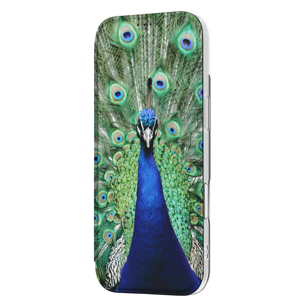 Apple iPhone Air Pauw Book Case pauwenmotief groen blauw zijaanzicht
