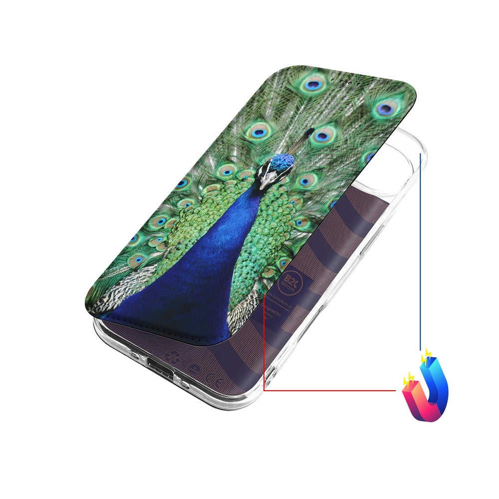 Apple iPhone Air Pauw Book Case pauwenmotief bovenaanzicht