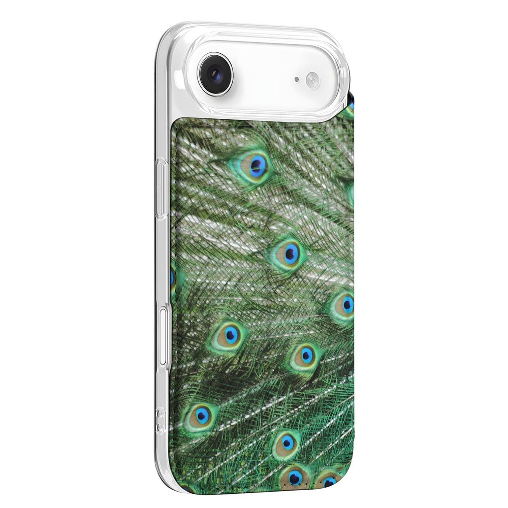 Apple iPhone Air Pauw Book Case pauwenmotief groen blauw aanzicht