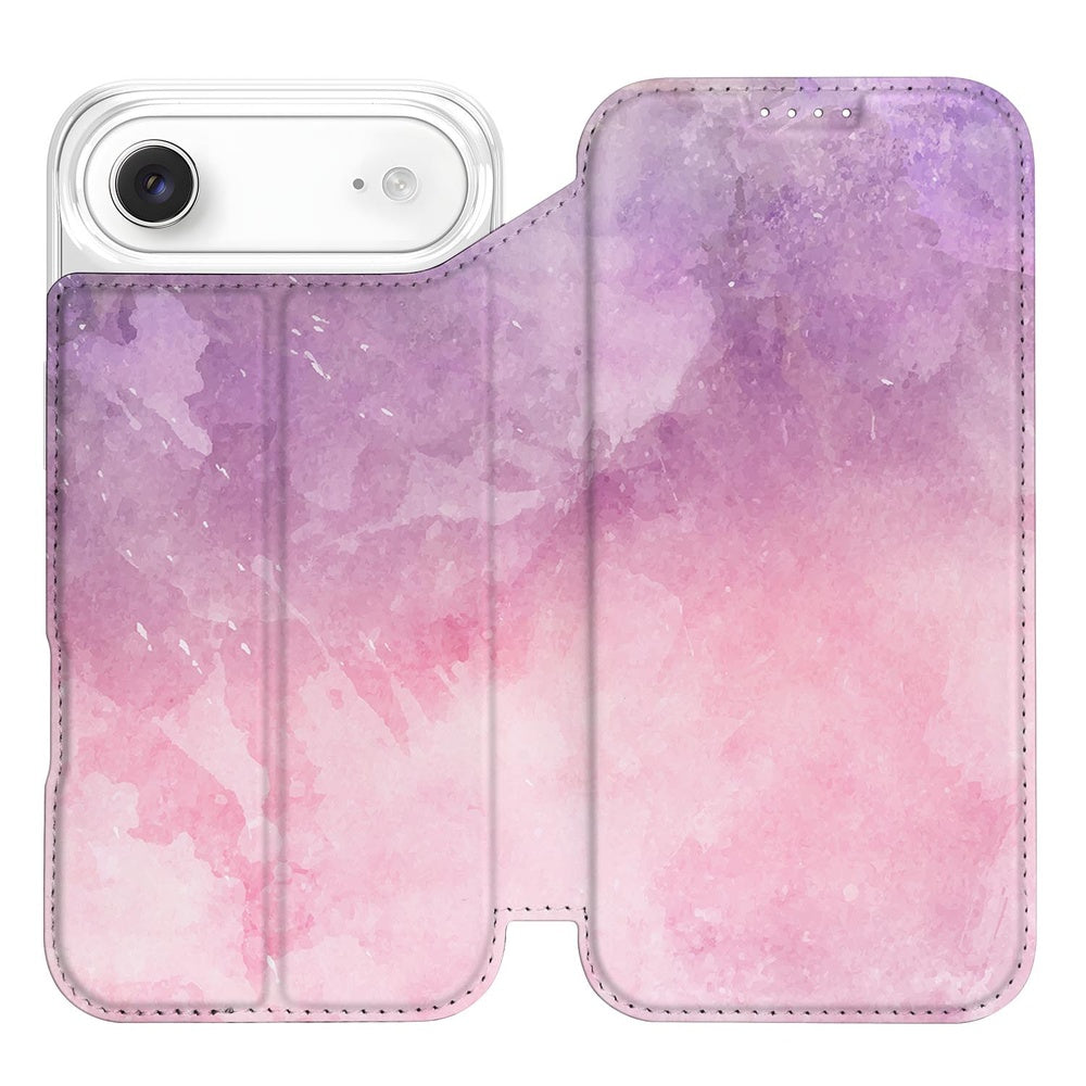 Apple iPhone Air Book Cover Pink Purple Paint voorkant
