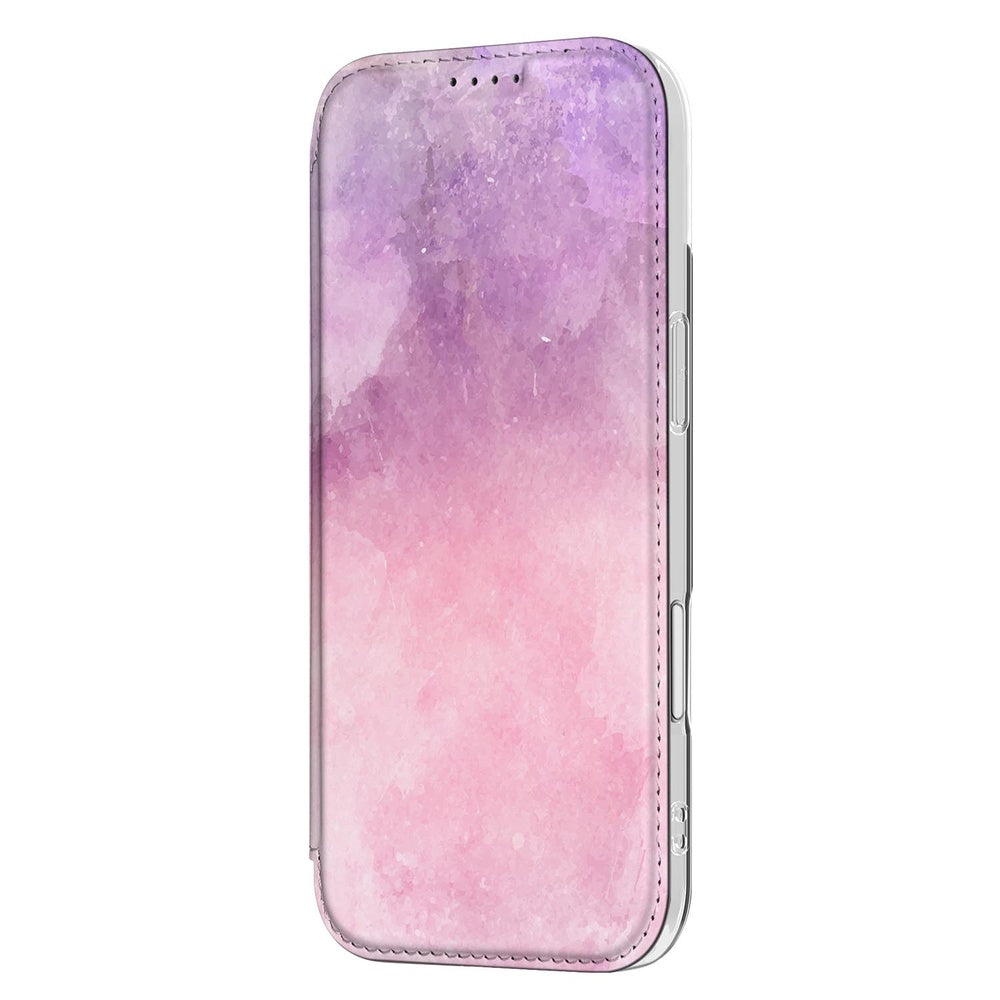 Apple iPhone Air Book Cover Pink Purple Paint zij aanzicht