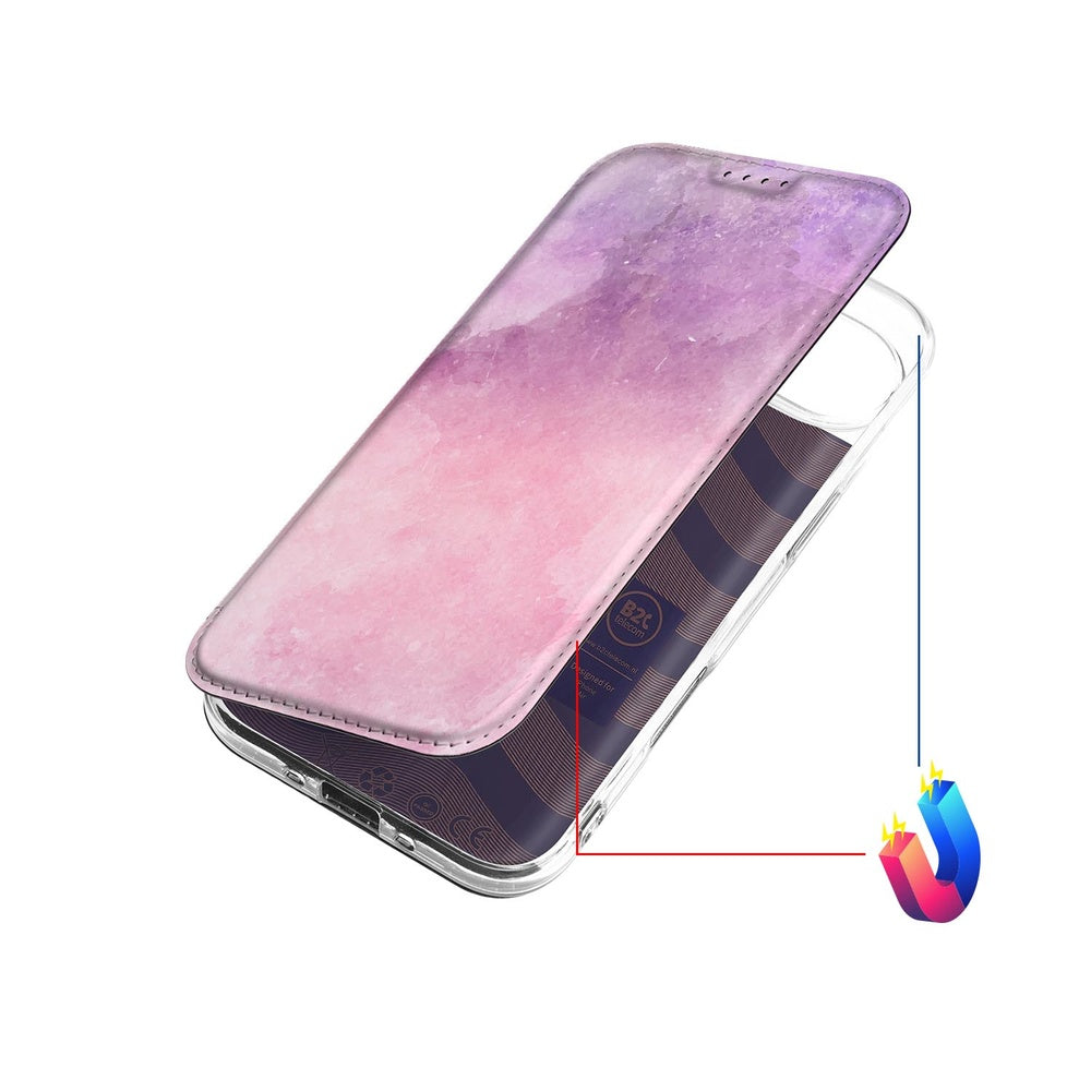 Apple iPhone Air Book Cover Pink Purple Paint bovenaanzicht