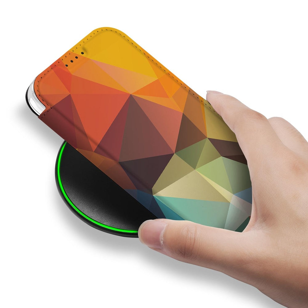 Book Wallet Case Apple iPhone Air Polygon Color geometrisch design bovenaanzicht