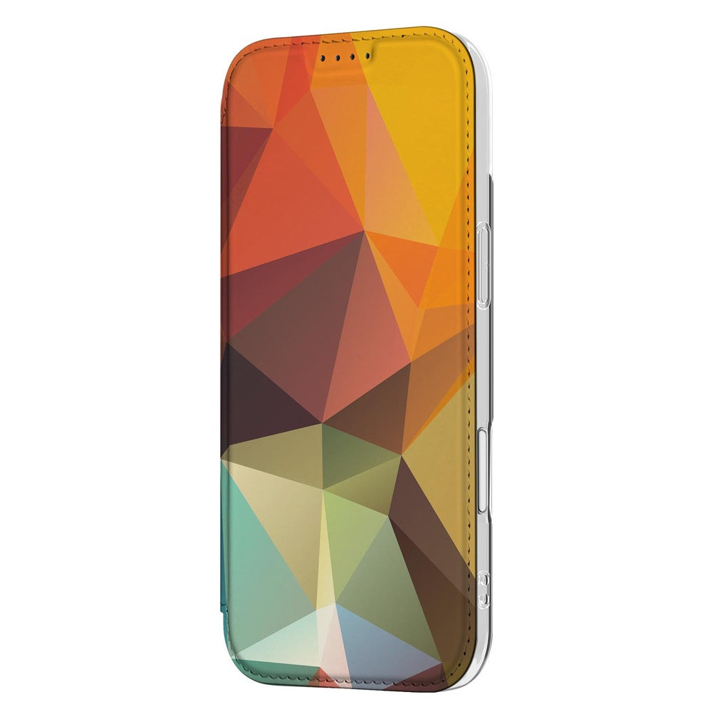 Book Wallet Case Apple iPhone Air Polygon Color geometrisch design zijaanzicht