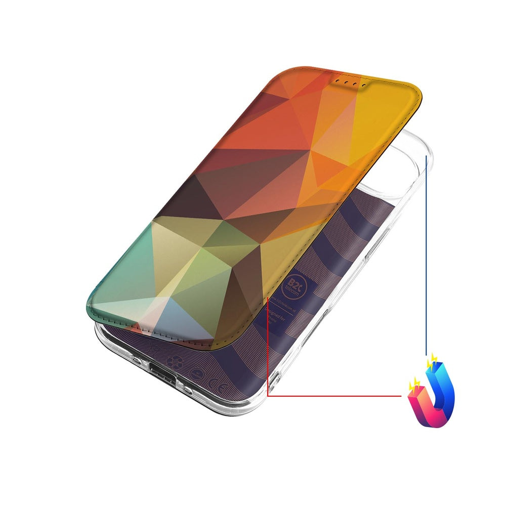 Book Wallet Case Apple iPhone Air Polygon Color bovenkant design driehoeken geometrisch
