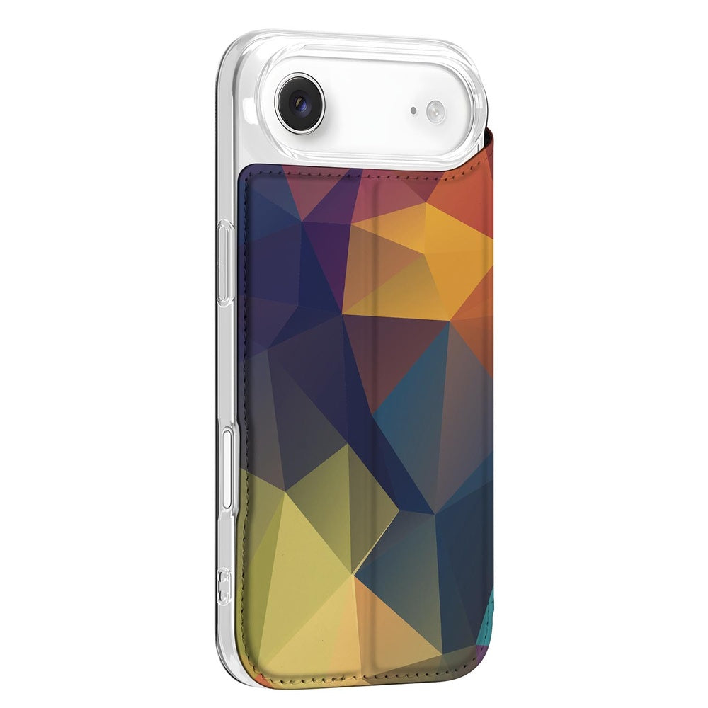 Apple iPhone Air Book Wallet Case Polygon Color zijaanzicht geometrisch design kleurrijk