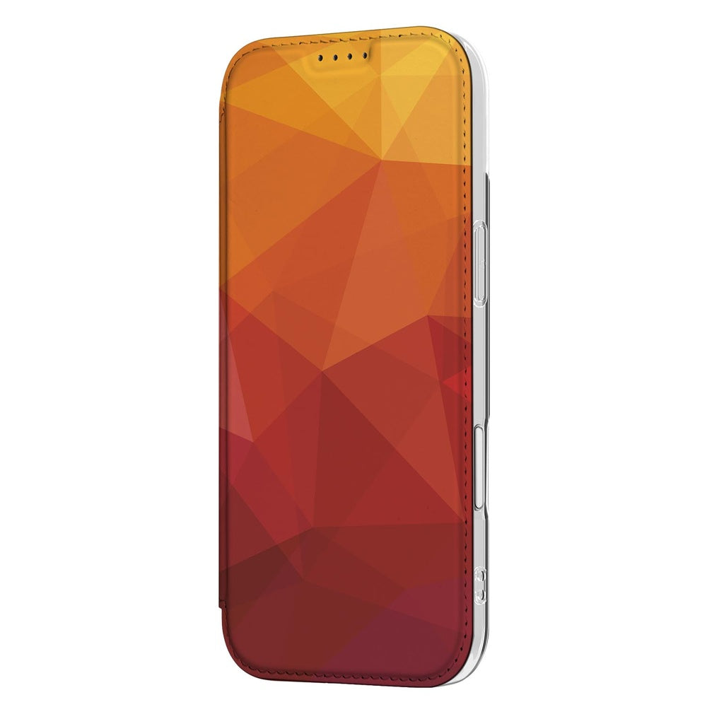 Apple iPhone Air Book Wallet Case Polygon Red zijaanzicht