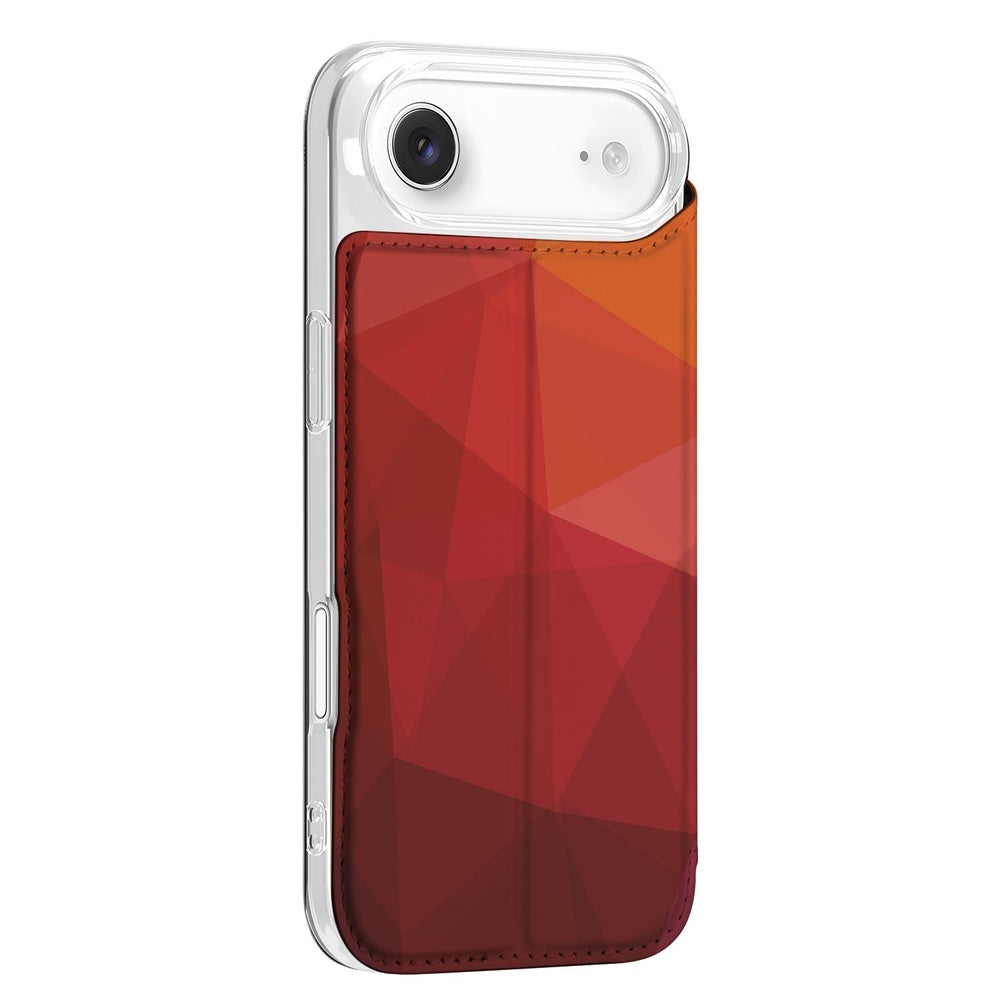 Apple iPhone Air Book Wallet Case Polygon Red zij aanzicht