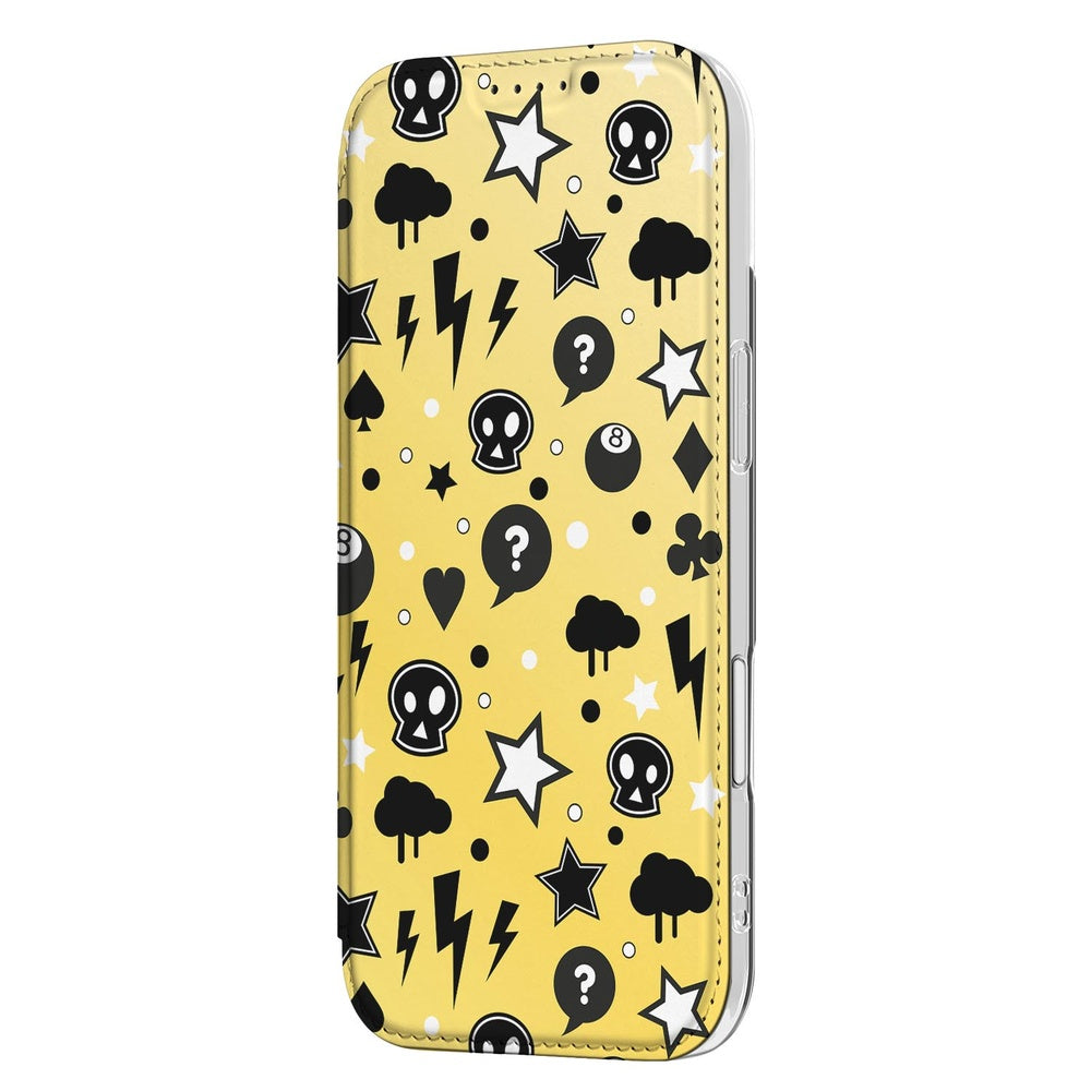 Book Case iPhone Air Punk Yellow hoesje design Punk Yellow aanzicht